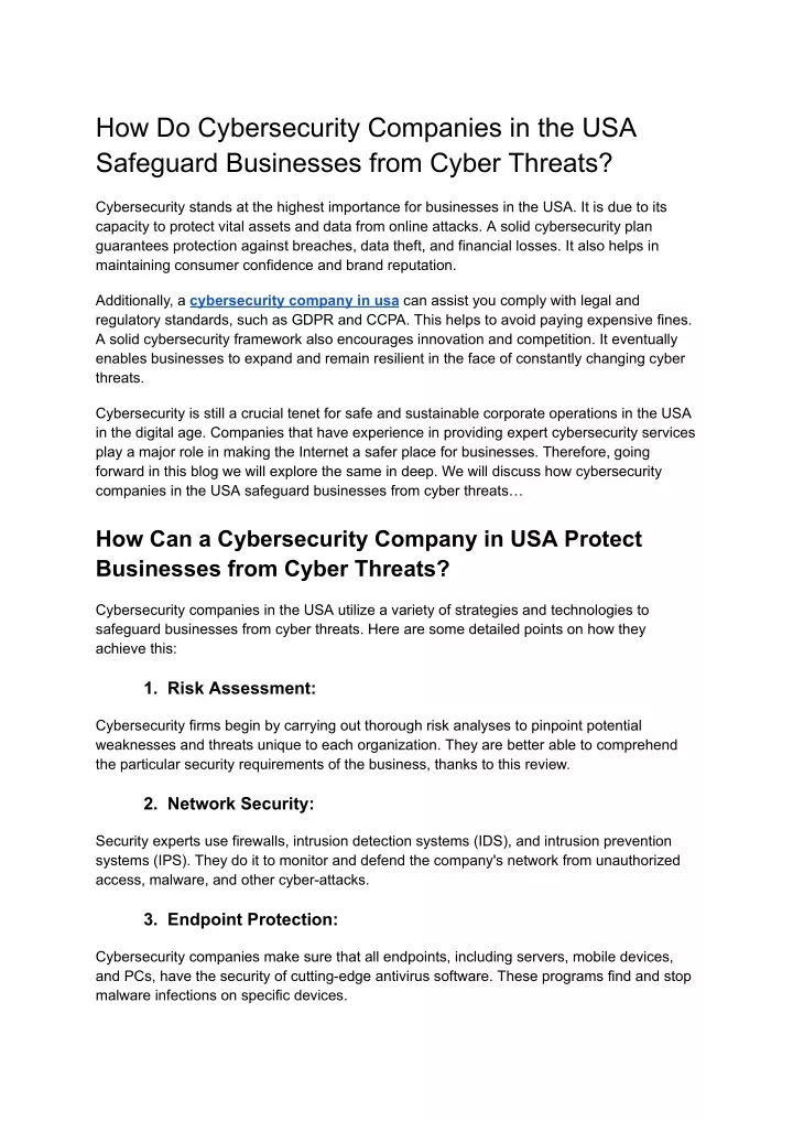 how do cybersecurity companies