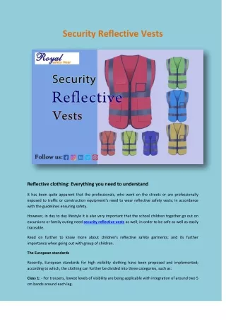 Security Reflective Vest