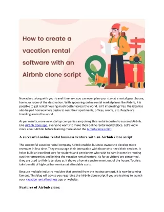 How to create a vacation rental software with an Airbnb clone script.