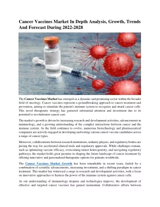 Cancer Vaccines Market PDF