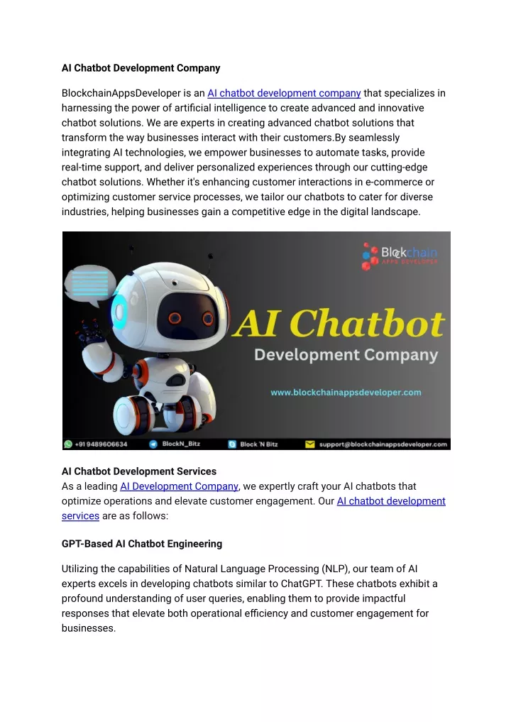 ai chatbot development company