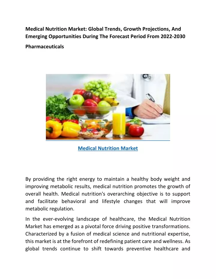 medical nutrition market global trends growth