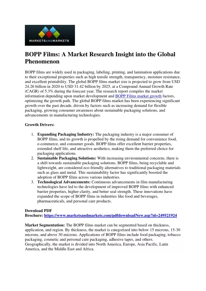 bopp films a market research insight into