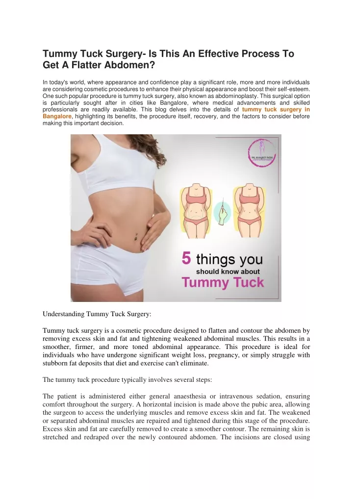 Ppt Tummy Tuck Surgery Is This An Effective Process To Get A Flatter Abdomen Powerpoint