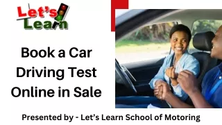 Book a Car Driving Test Online in Sale