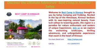 Sailya Best Camp in Kinnaur