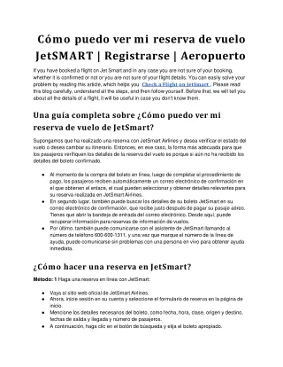Cómo puedo ver mi reserva de vuelo JetSMART _ Registrarse _ Aeropuerto