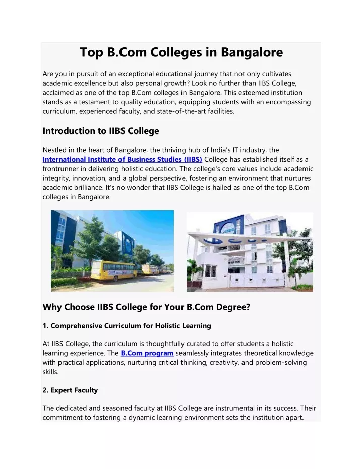 top b com colleges in bangalore