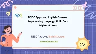 NSDC Approved English Courses: Empowering Language Skills for a Brighter Future