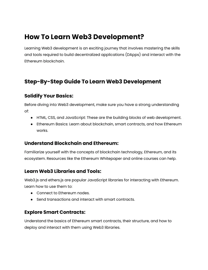 how to learn web3 development