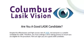 are you a good lasik candidate