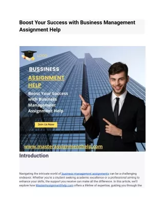 Boost Your Success with Business Management Assignment Help