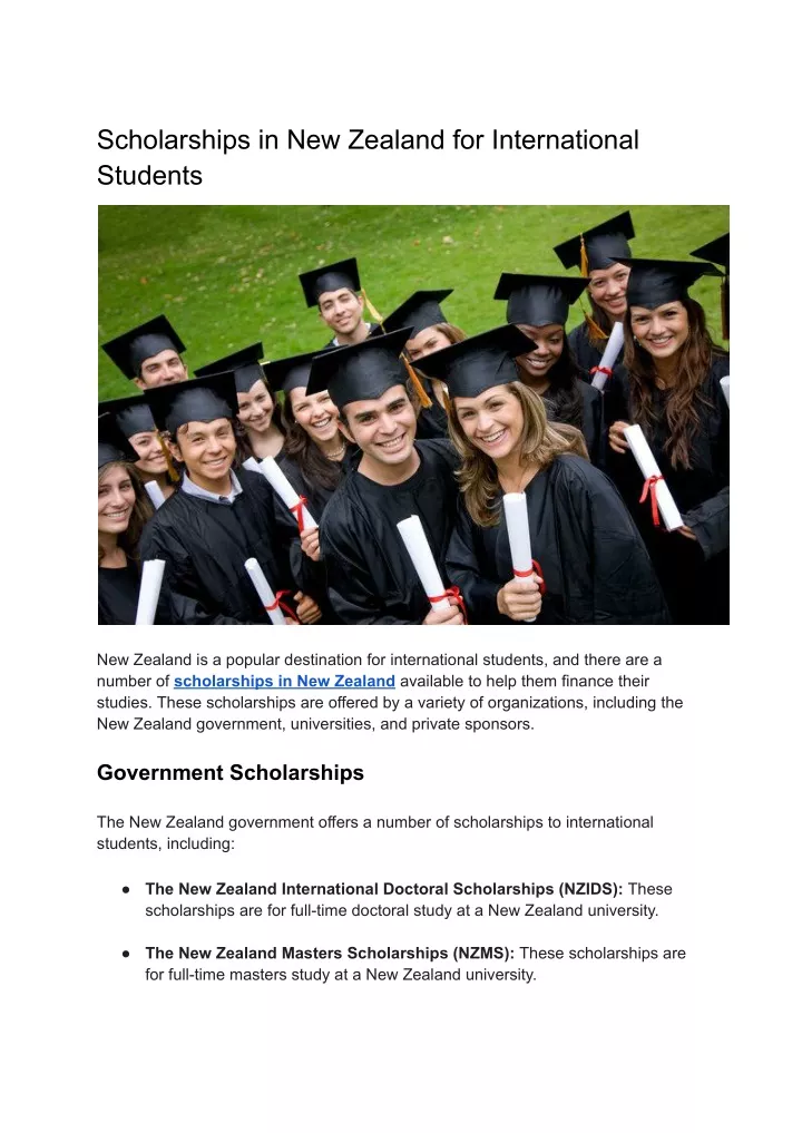 scholarships in new zealand for international