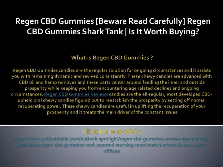 regencbd gummies beware read carefully regen