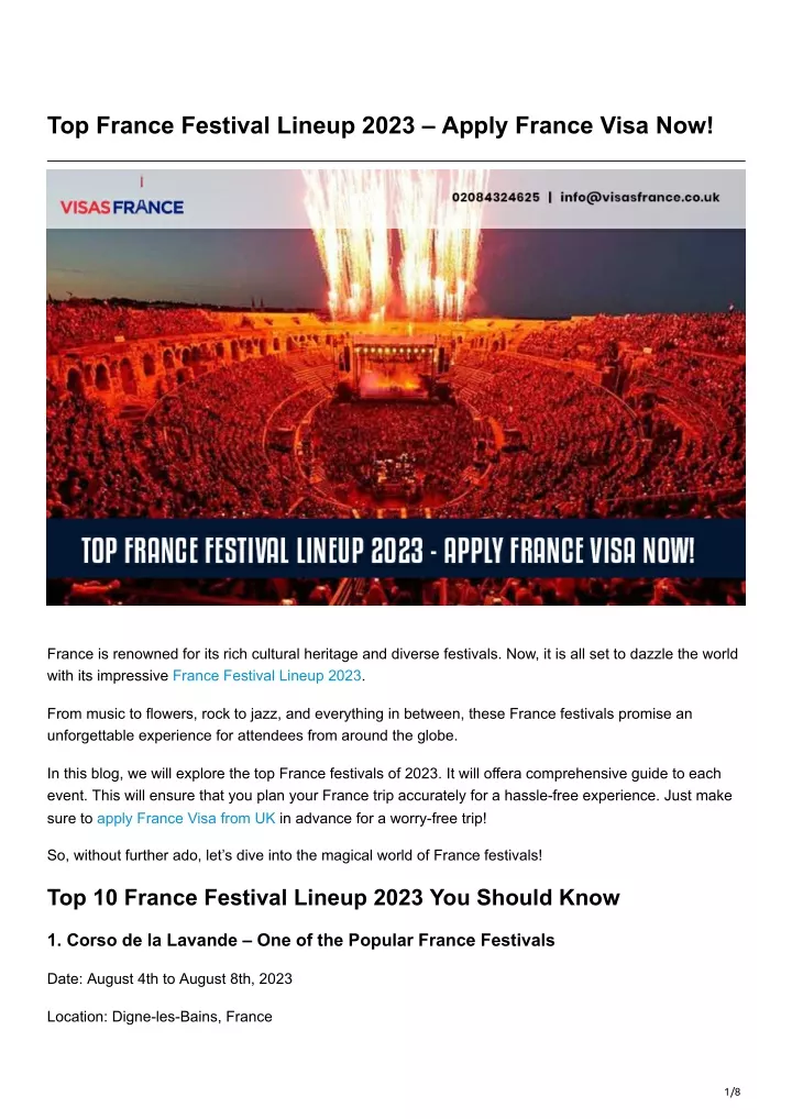 top france festival lineup 2023 apply france visa