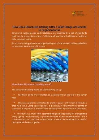how does structured cabling offer a wide range