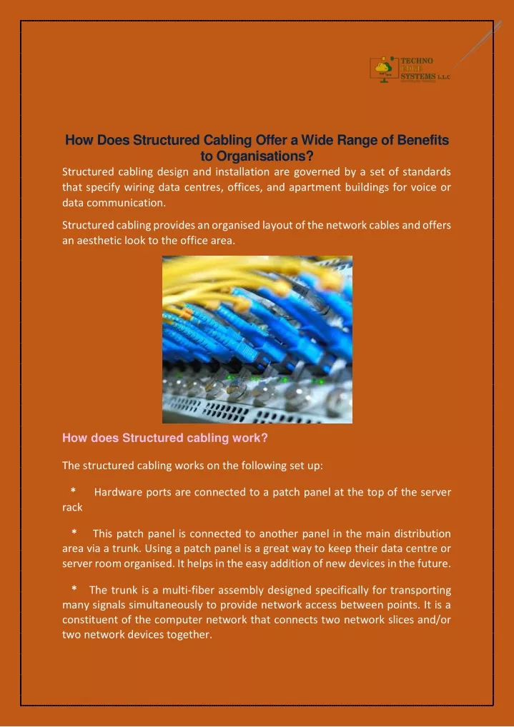 how does structured cabling offer a wide range