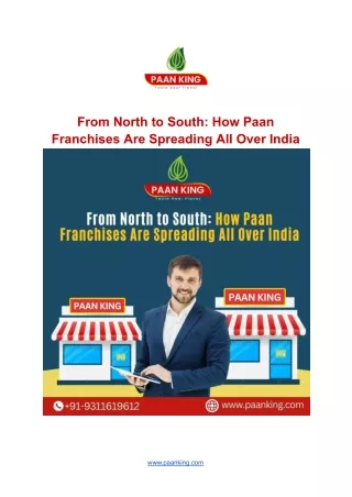 Low Investment Franchise Model - Paanking