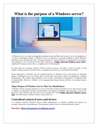What is the purpose of a Windows server