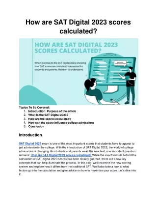 how are sat digital 2023 scores calculated