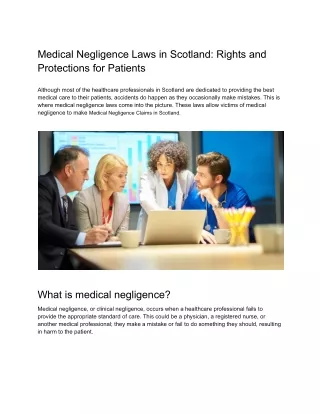 Medical Negligence Laws in Scotland: Rights and Protections for Patients