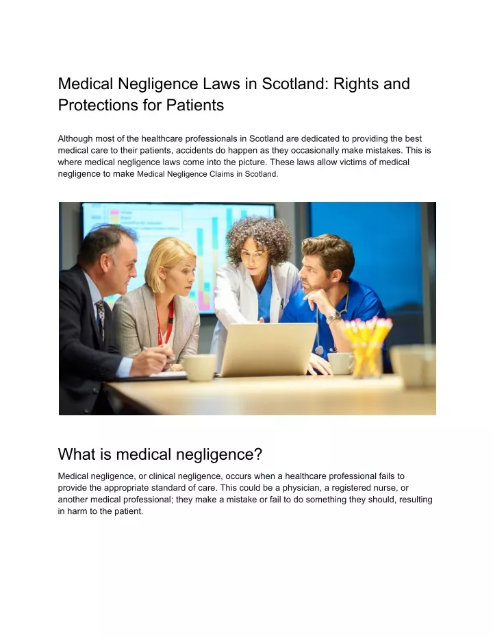 medical negligence laws in scotland rights