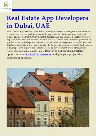 Real Estate App Developers in Dubai, UAE