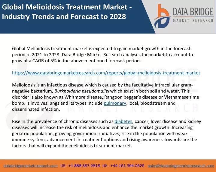 global melioidosis treatment market industry