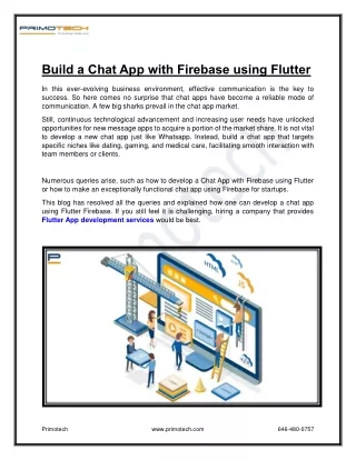 Build a Chat App with Firebase using Flutter