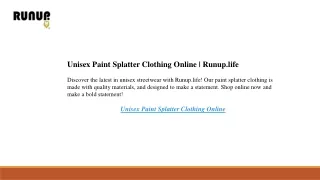 Unisex Paint Splatter Clothing Online  Runup.life