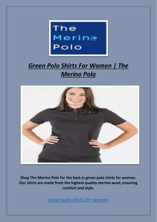 Green Polo Shirts For Women | The Merino Polo
