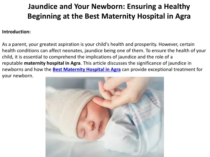 jaundice and your newborn ensuring a healthy