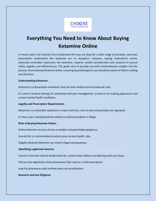 Everything You Need to Know About Buying Ketamine Online