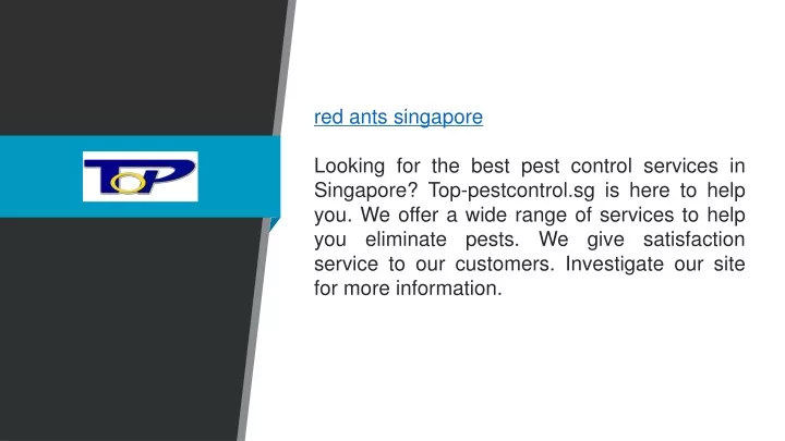 red ants singapore looking for the best pest