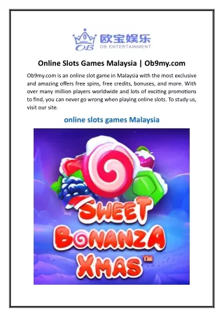 Online Slots Games Malaysia -Ob9my