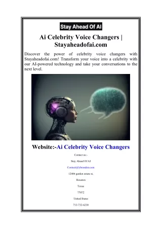Ai Celebrity Voice Changers  Stayaheadofai.com