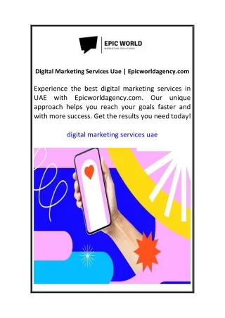001 Digital Marketing Services Uae  Epicworldagency
