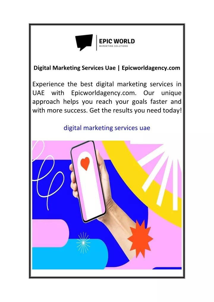 digital marketing services uae epicworldagency com