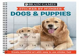 Kindle (online PDF) Brain Games - Sticker by Number: Dogs Puppies (Easy - Squa