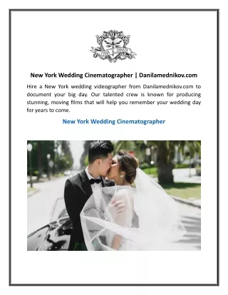 New York Wedding Cinematographer - Danilamednikov