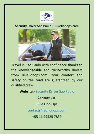 Security Driver Sao Paulo  Bluelionops