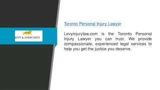 Toronto Personal Injury Lawyer  Levyinjurylaw.com
