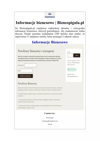 Informacje biznesowe Biznespigula.pl