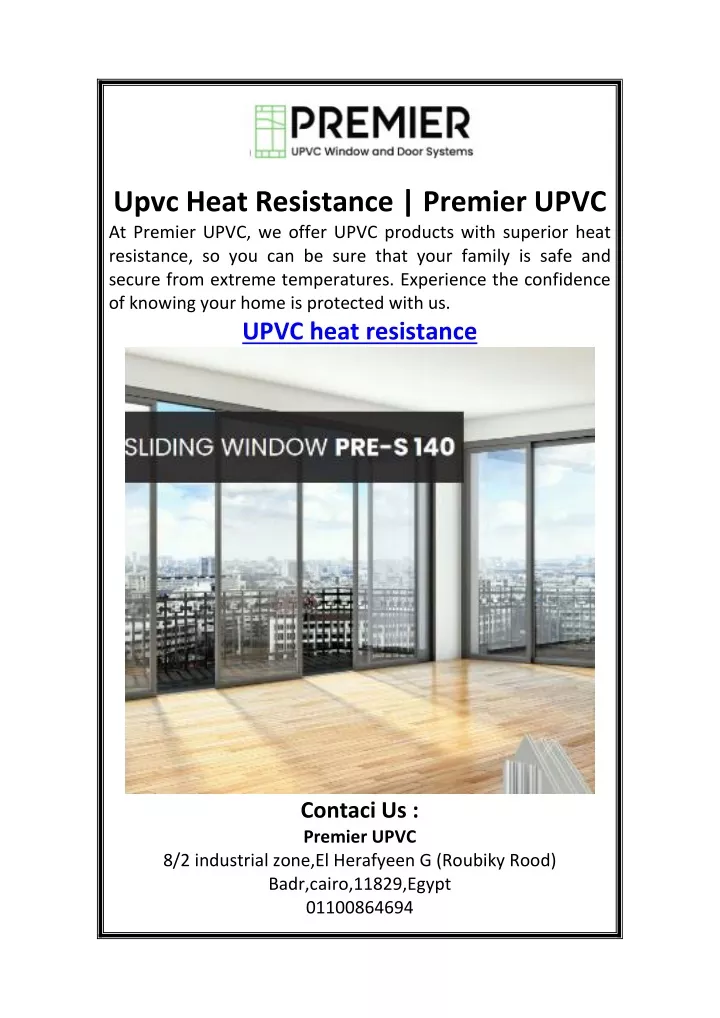 upvc heat resistance premier upvc at premier upvc