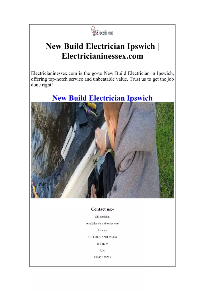 new build electrician ipswich electricianinessex