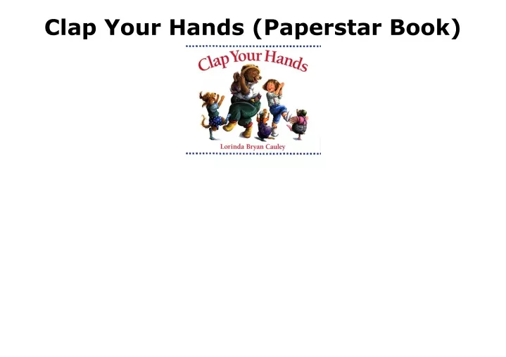 clap your hands paperstar book