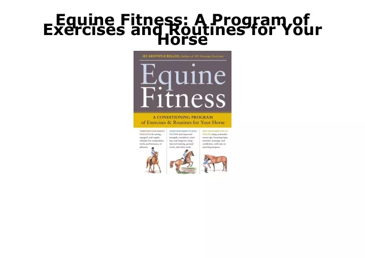 equine fitness a program of exercises