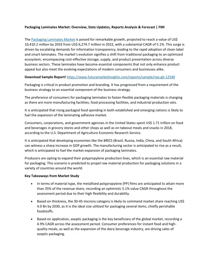 packaging laminates market overview data updates