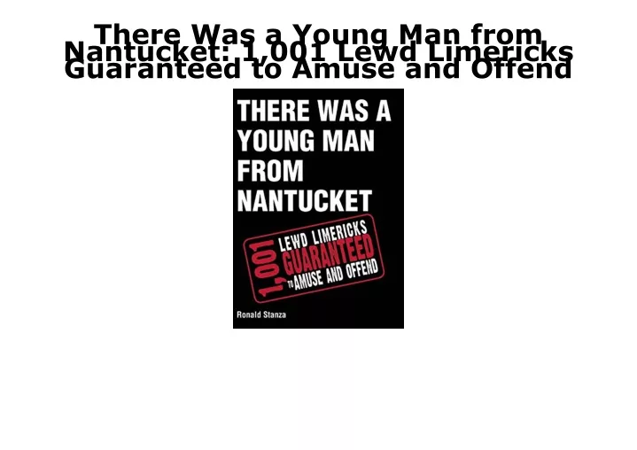 there was a young man from nantucket 1 001 lewd