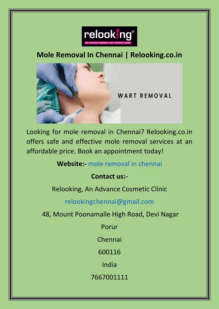 mole removal in chennai relooking co in